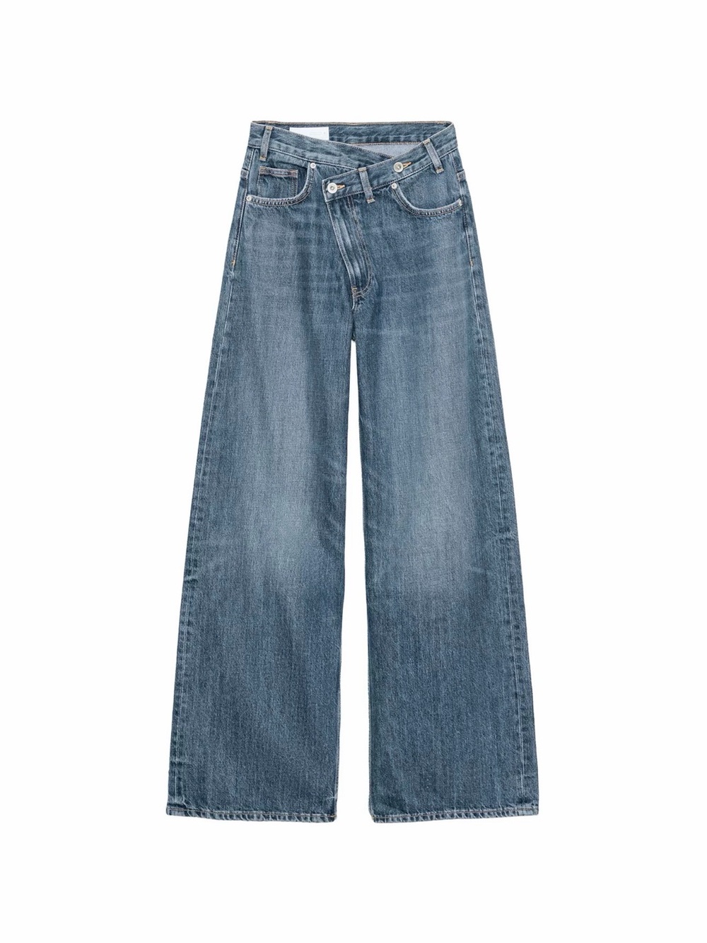 Zara Crossover Wide-Leg Jeans in Derk Blue Denim